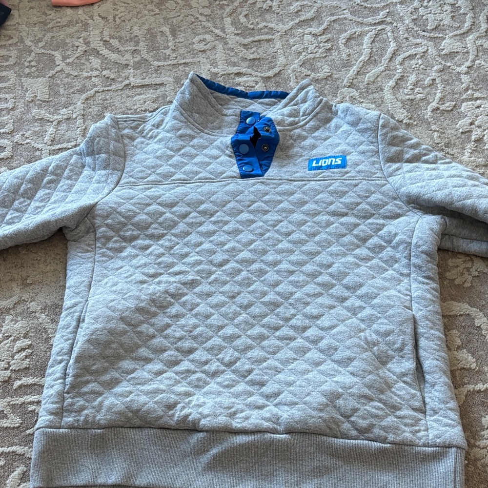 NFL Gray Quilted Pullover with Blue Trim